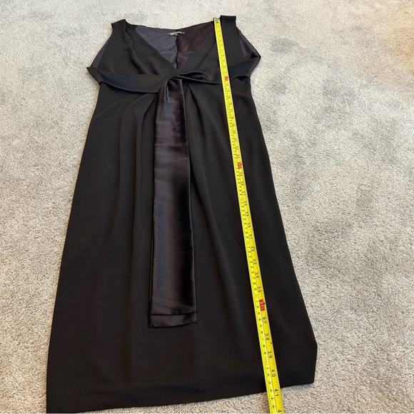 Rozae Nichols Chocolate Brown silk sleeveless V-neck midi dress Sz M formal - Picture 8 of 15